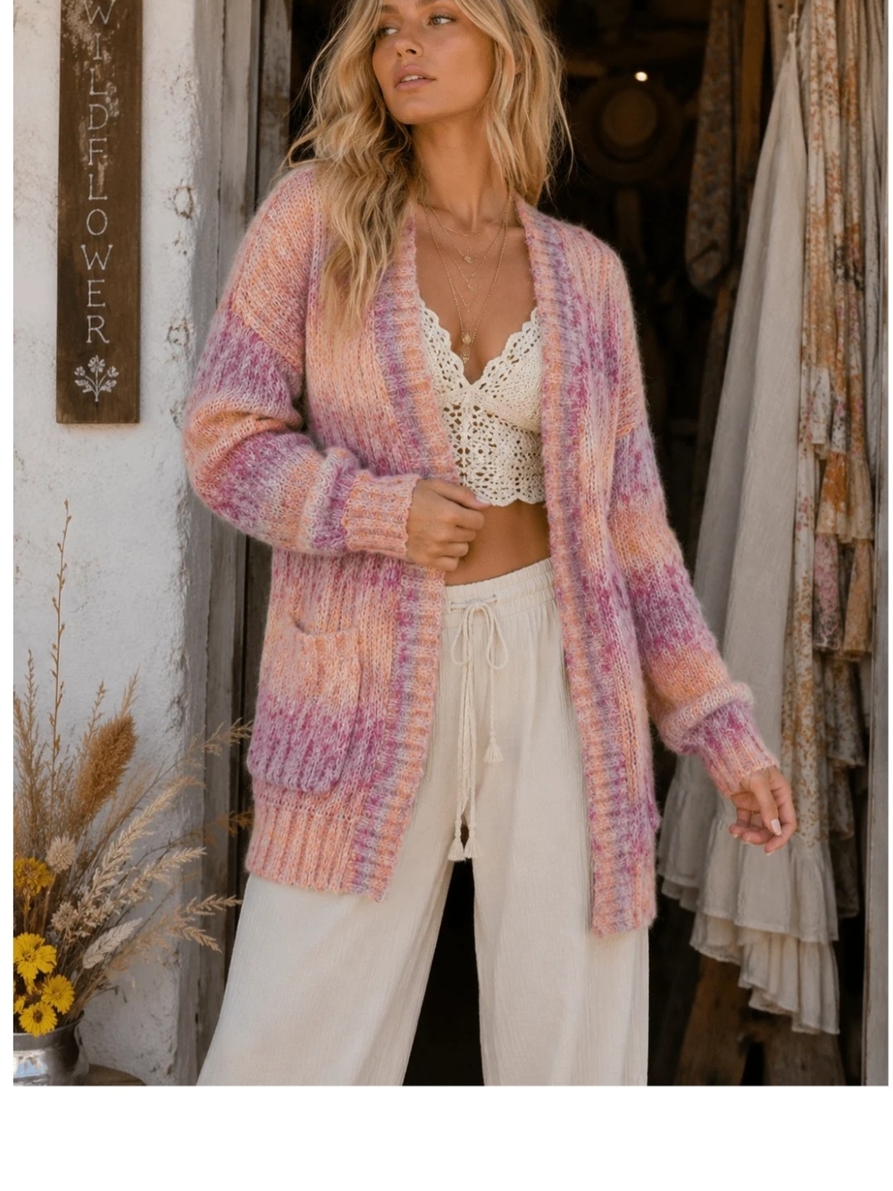 Rivir Soft Alpaca Open Front Cardigan With Pockets